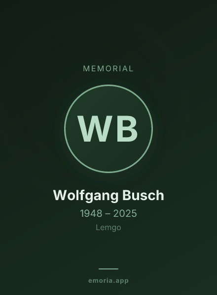 Memorial portrait of Wolfgang Busch