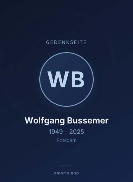 Gedenkportrait von Wolfgang Bussemer