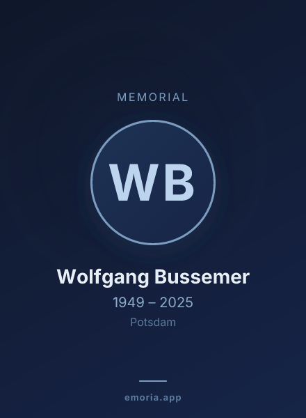 Memorial portrait of Wolfgang Bussemer