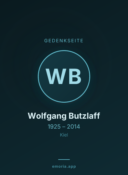 Gedenkportrait von Wolfgang Butzlaff