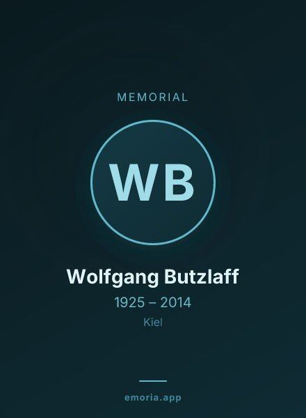 Memorial portrait of Wolfgang Butzlaff