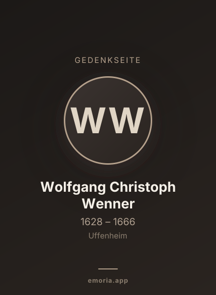 Gedenkportrait von Wolfgang Christoph Wenner