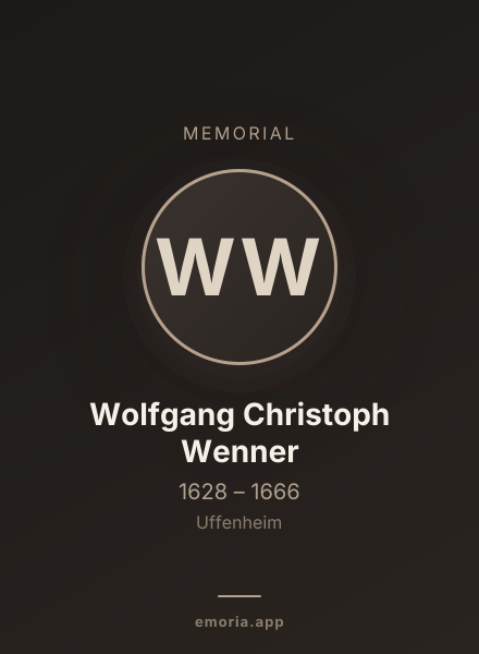 Memorial portrait of Wolfgang Christoph Wenner
