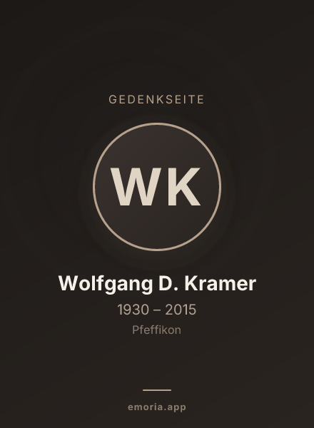Gedenkportrait von Wolfgang D. Kramer