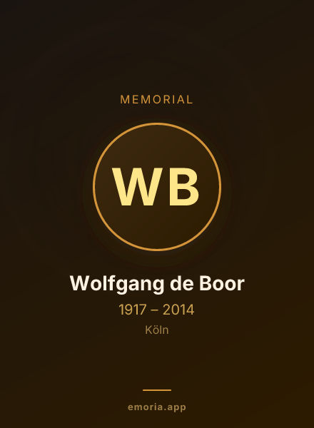 Memorial portrait of Wolfgang de Boor