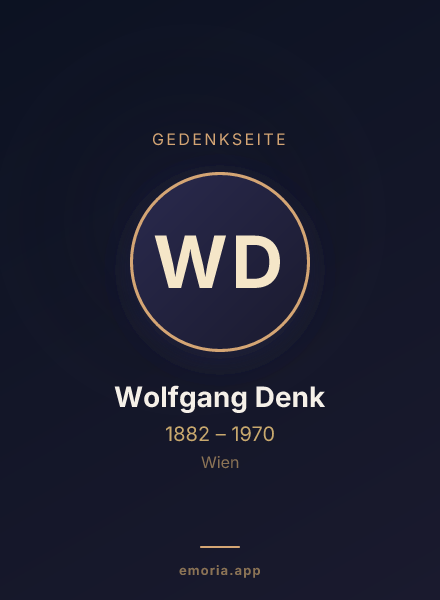 Gedenkportrait von Wolfgang Denk