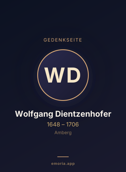 Gedenkportrait von Wolfgang Dientzenhofer
