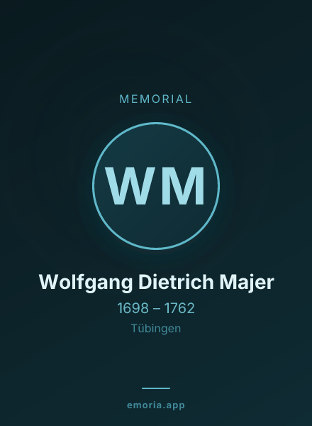 Memorial portrait of Wolfgang Dietrich Majer