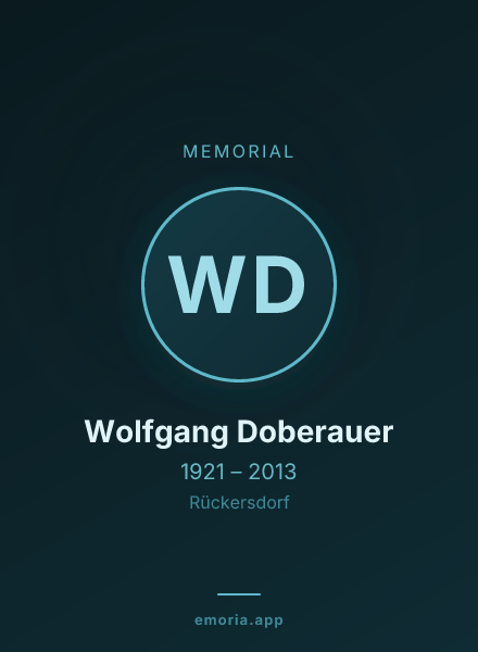 Memorial portrait of Wolfgang Doberauer