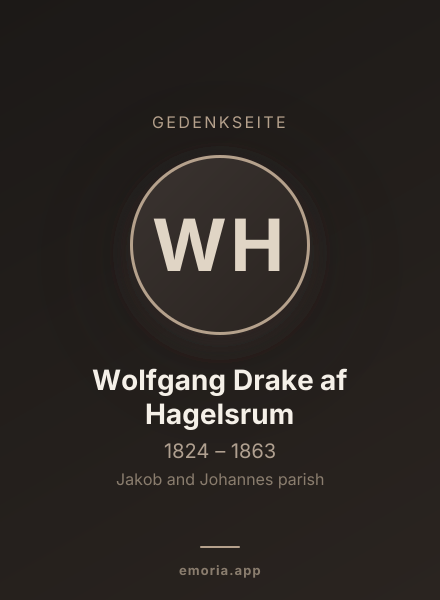 Gedenkportrait von Wolfgang Drake af Hagelsrum