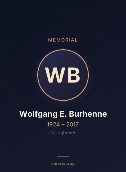 Memorial portrait of Wolfgang E. Burhenne