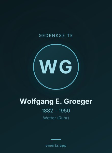 Gedenkportrait von Wolfgang E. Groeger