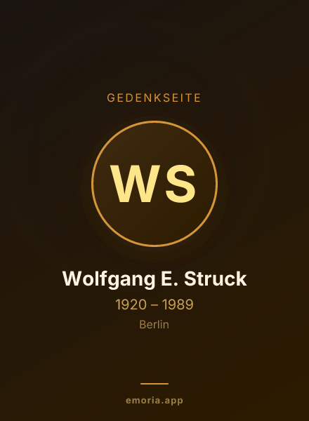 Gedenkportrait von Wolfgang E. Struck