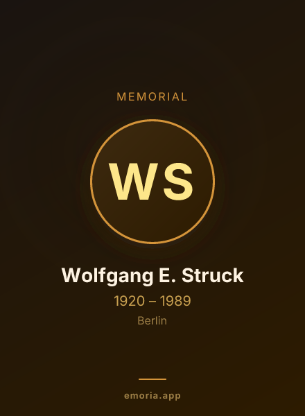 Memorial portrait of Wolfgang E. Struck