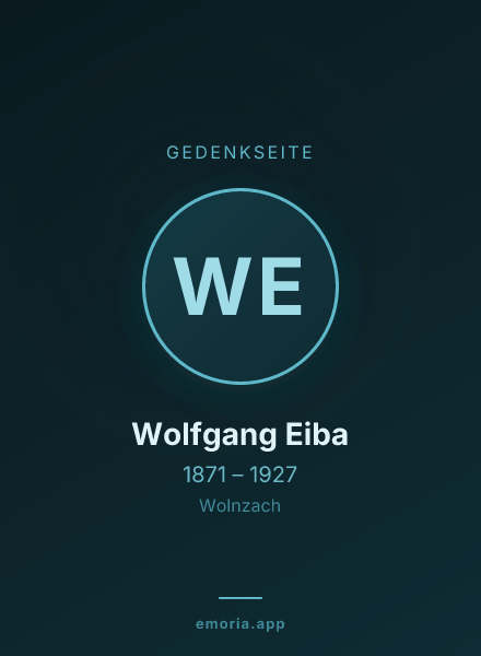 Gedenkportrait von Wolfgang Eiba