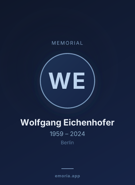 Memorial portrait of Wolfgang Eichenhofer