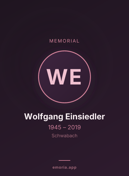 Memorial portrait of Wolfgang Einsiedler