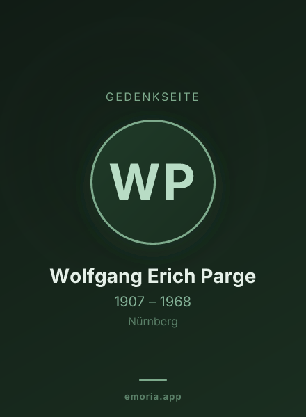 Gedenkportrait von Wolfgang Erich Parge