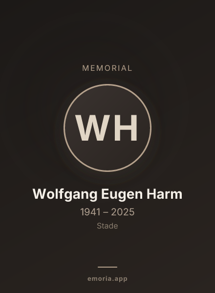 Memorial portrait of Wolfgang Eugen Harm