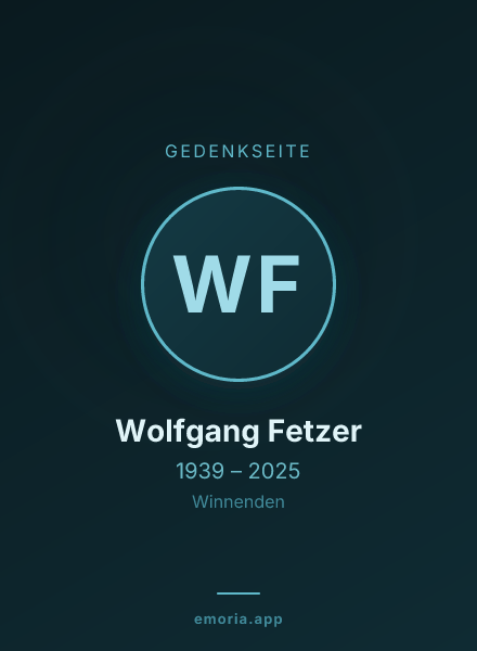 Gedenkportrait von Wolfgang Fetzer