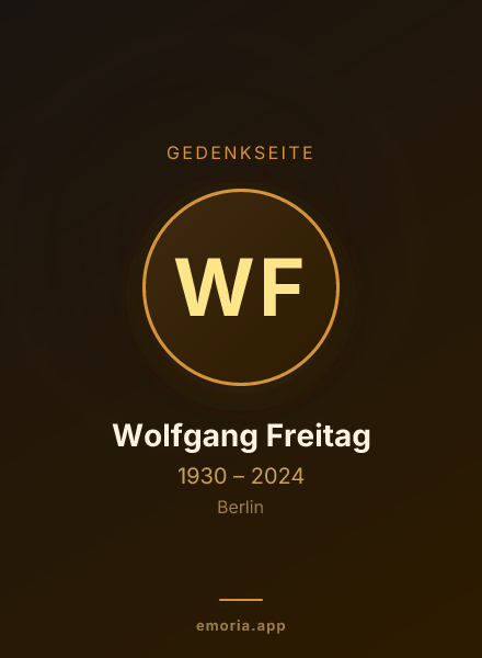 Gedenkportrait von Wolfgang Freitag