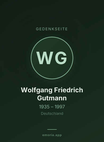 Gedenkportrait von Wolfgang Friedrich Gutmann