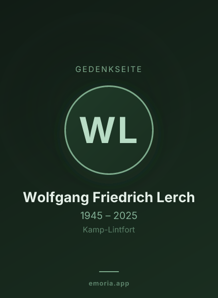 Gedenkportrait von Wolfgang Friedrich Lerch
