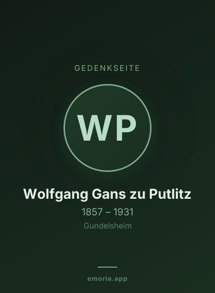 Gedenkportrait von Wolfgang Gans zu Putlitz