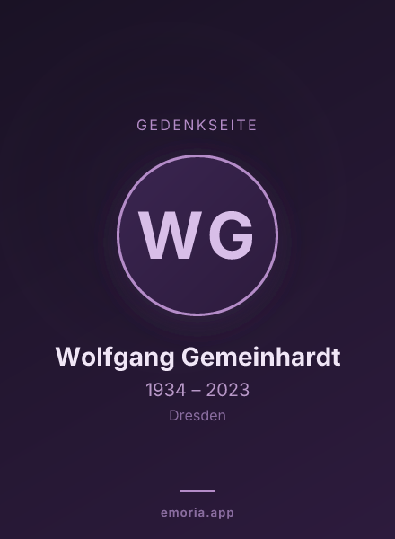 Gedenkportrait von Wolfgang Gemeinhardt