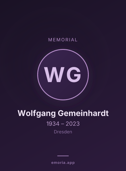 Memorial portrait of Wolfgang Gemeinhardt