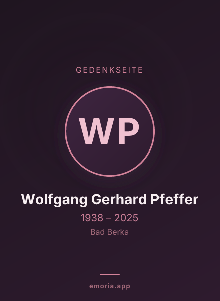 Gedenkportrait von Wolfgang Gerhard Pfeffer