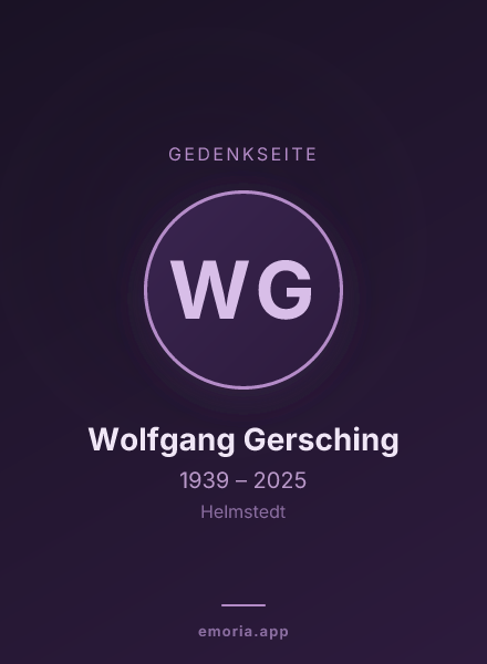 Gedenkportrait von Wolfgang Gersching