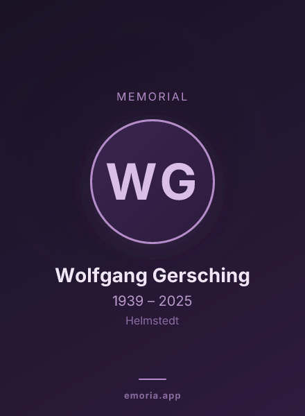 Memorial portrait of Wolfgang Gersching