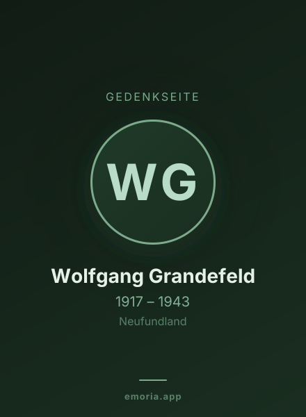 Gedenkportrait von Wolfgang Grandefeld