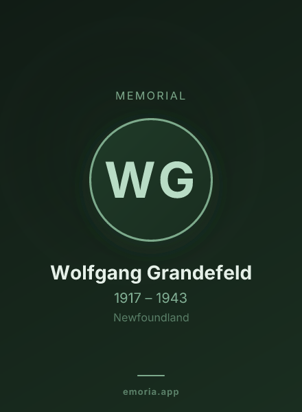 Memorial portrait of Wolfgang Grandefeld