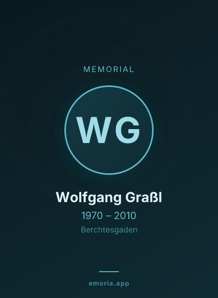 Memorial portrait of Wolfgang Graßl