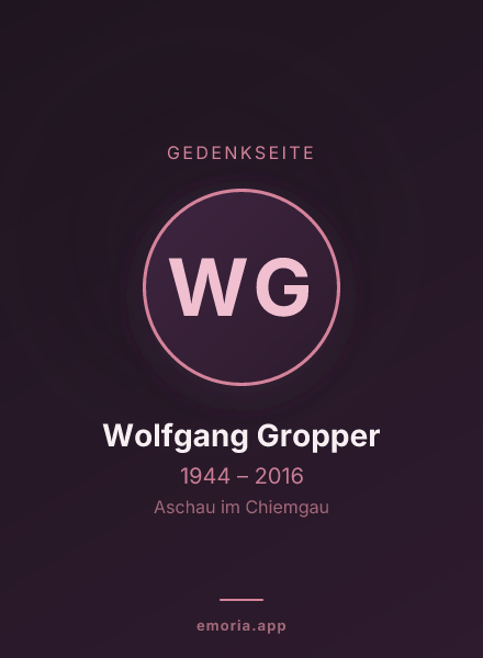 Gedenkportrait von Wolfgang Gropper