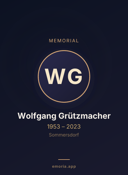Memorial portrait of Wolfgang Grützmacher
