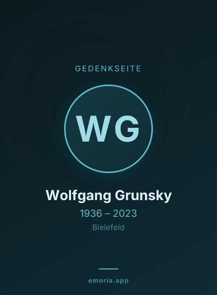 Gedenkportrait von Wolfgang Grunsky