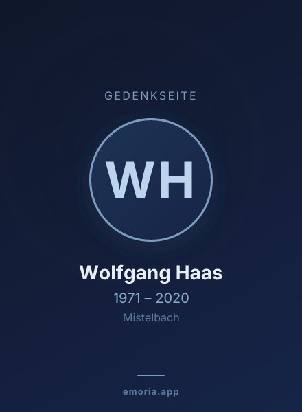 Gedenkportrait von Wolfgang Haas
