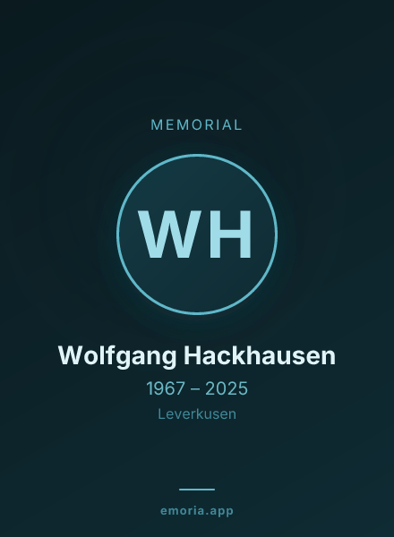 Memorial portrait of Wolfgang Hackhausen