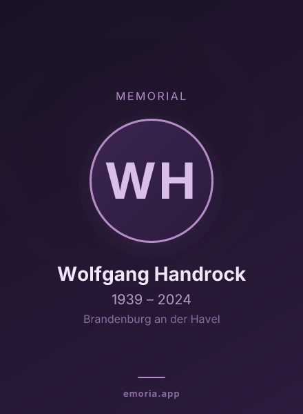Memorial portrait of Wolfgang Handrock