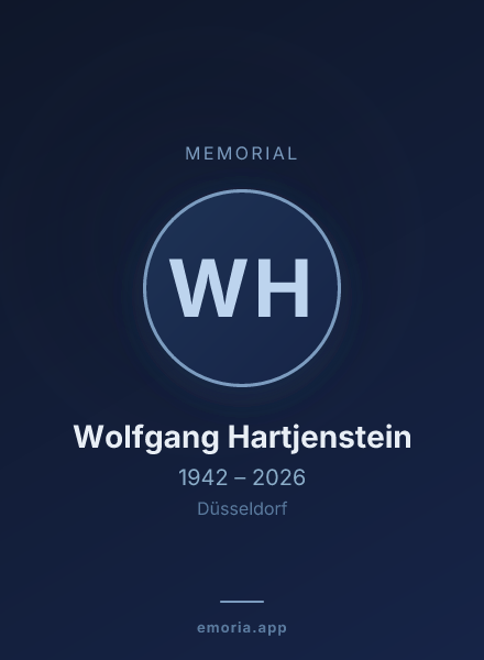 Memorial portrait of Wolfgang Hartjenstein