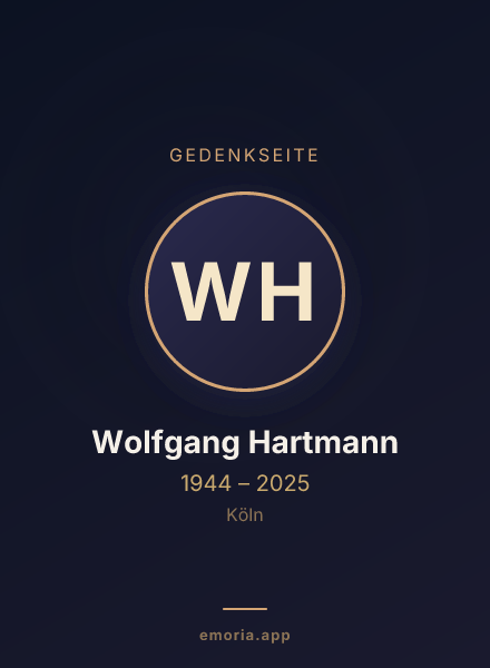 Gedenkportrait von Wolfgang Hartmann