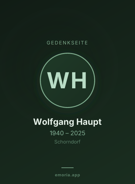 Gedenkportrait von Wolfgang Haupt