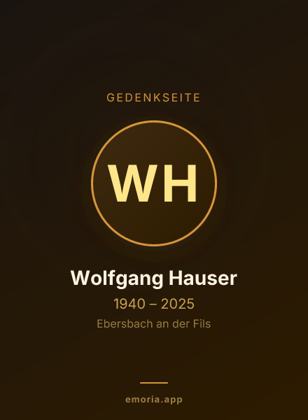 Gedenkportrait von Wolfgang Hauser