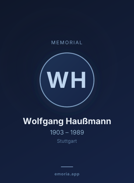 Memorial portrait of Wolfgang Haußmann