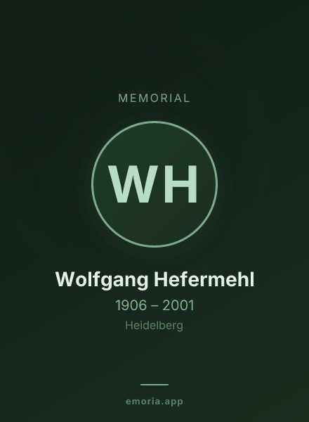 Memorial portrait of Wolfgang Hefermehl