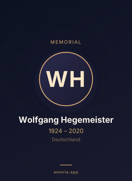 Memorial portrait of Wolfgang Hegemeister