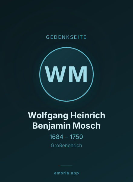 Gedenkportrait von Wolfgang Heinrich Benjamin Mosch